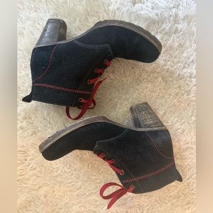 Remonte black suede hi heel booties